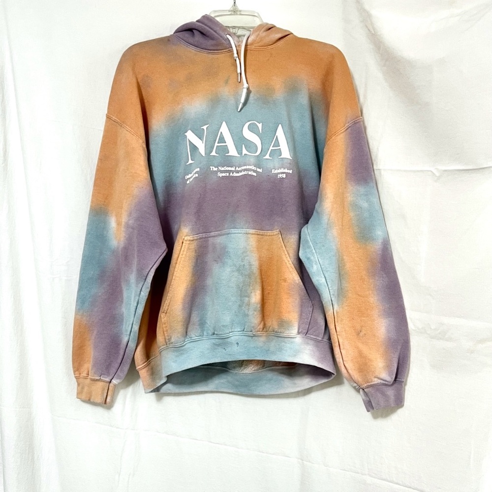 NASA Tie-Dye Hoodie in Orange, Purple & Blue